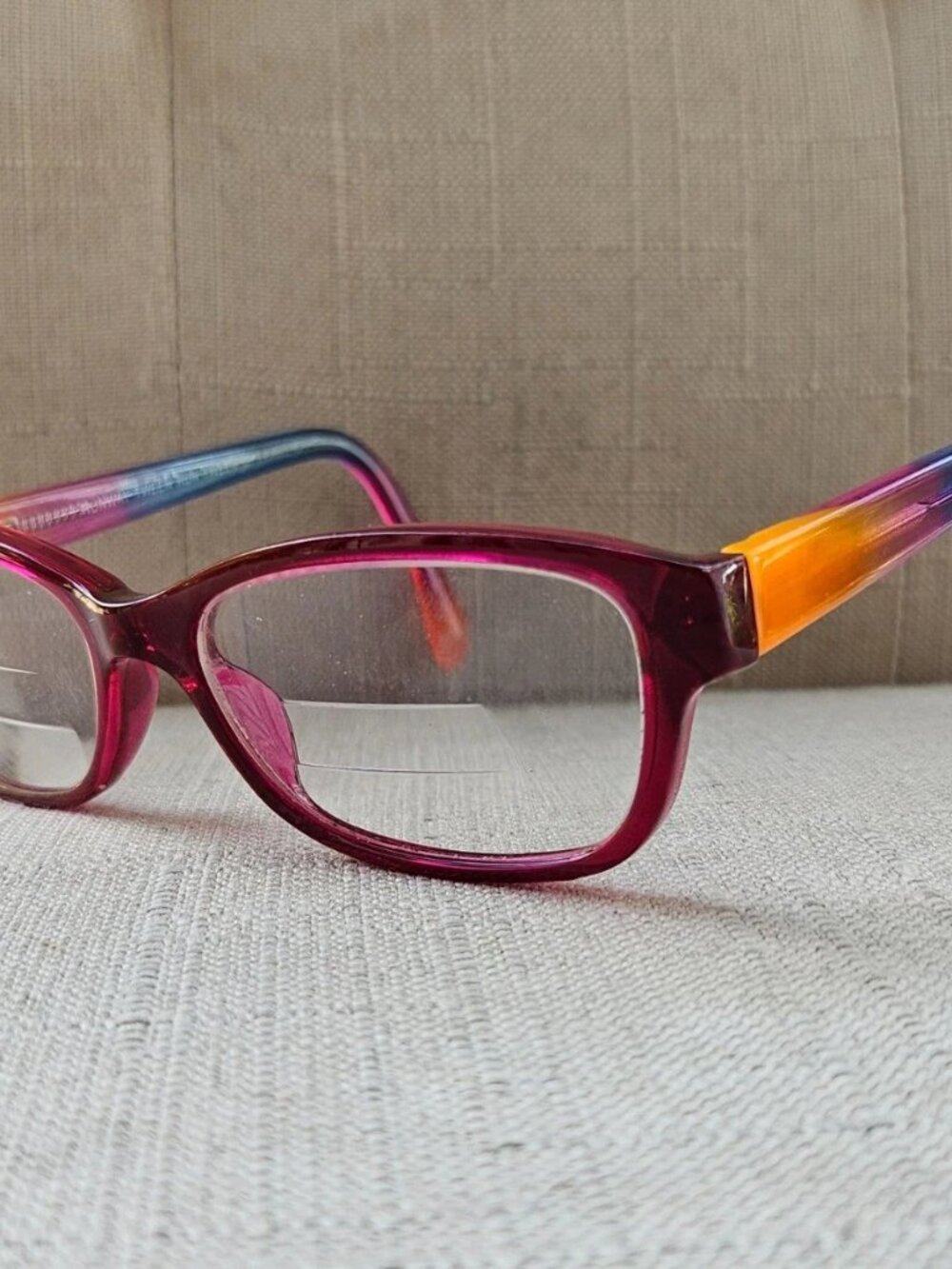 Runway Tween Women Eyeglasses Frame Pink Eyewear Multi Color Temple Glasses - Picture 3 of 12